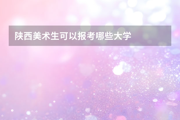 陕西美术生可以报考哪些大学