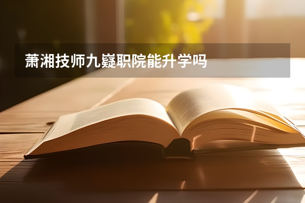 萧湘技师九嶷职院能升学吗