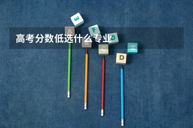 高考分数低选什么专业