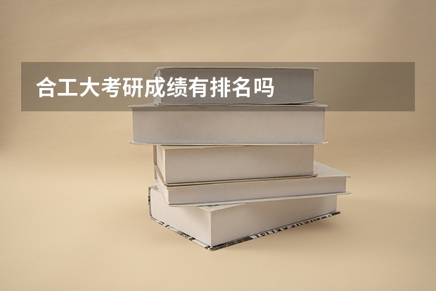 合工大考研成绩有排名吗