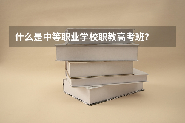 什么是中等职业学校职教高考班?