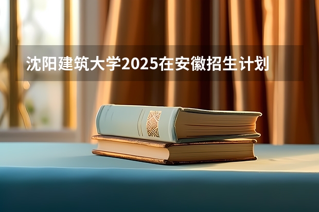 沈阳建筑大学2025在安徽招生计划