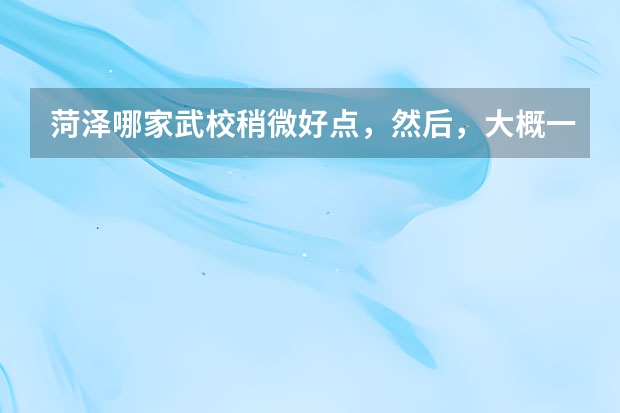 菏泽哪家武校稍微好点，然后，大概一年学费多少？