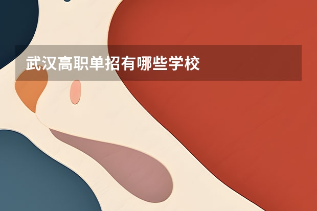 武汉高职单招有哪些学校