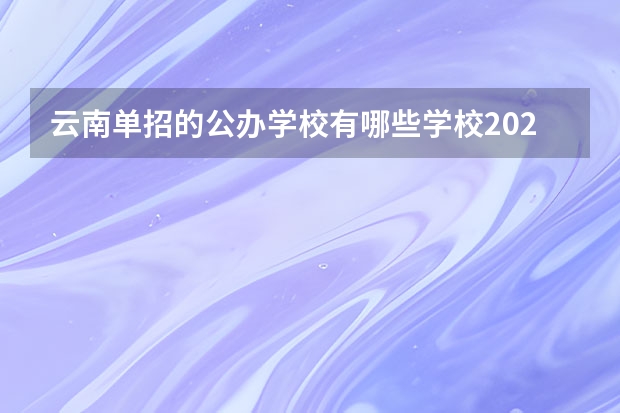 云南单招的公办学校有哪些学校2023？