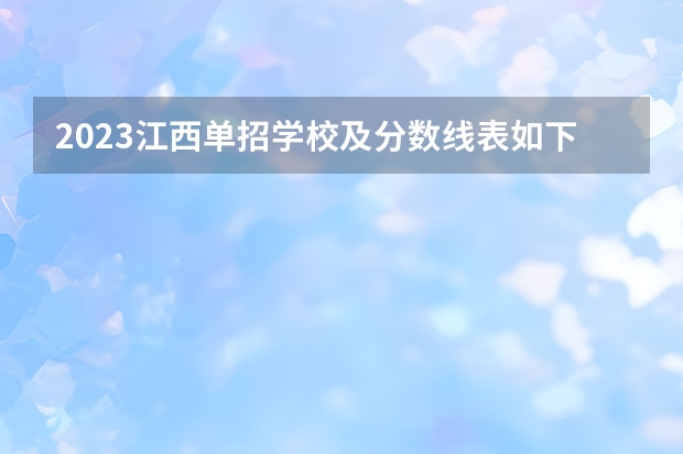2023江西单招学校及分数线表如下 江西单招公办大专学校排名榜