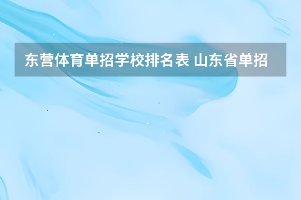 东营体育单招学校排名表 山东省单招学校排名表