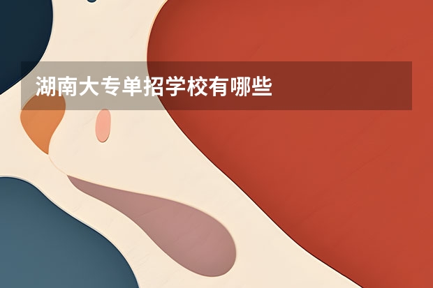 湖南大专单招学校有哪些