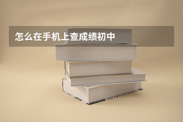 怎么在手机上查成绩初中