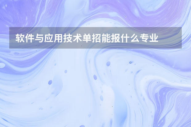 软件与应用技术单招能报什么专业