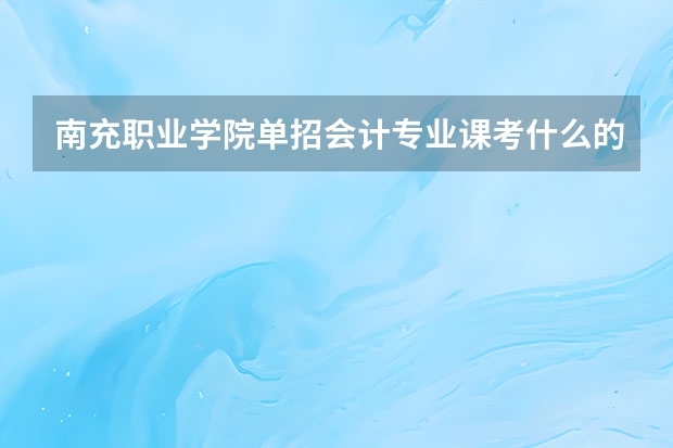 南充职业学院单招会计专业课考什么的