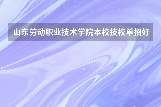 山东劳动职业技术学院本校技校单招好吗