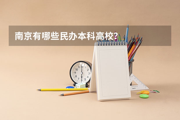 南京有哪些民办本科高校？