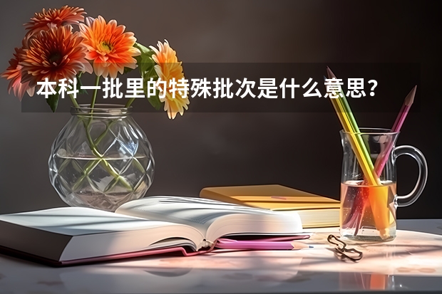 本科一批里的特殊批次是什么意思？
