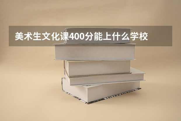 美术生文化课400分能上什么学校