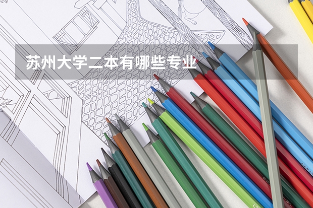 苏州大学二本有哪些专业