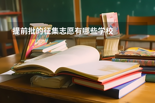 提前批的征集志愿有哪些学校