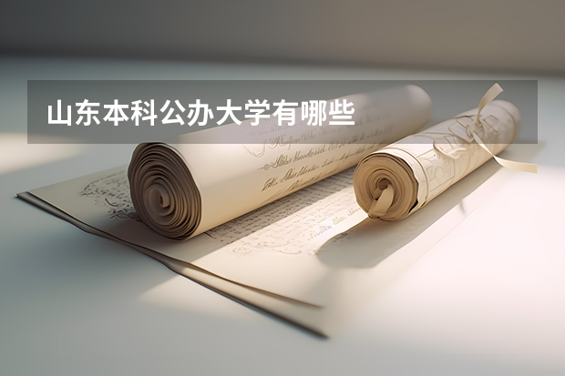 山东本科公办大学有哪些