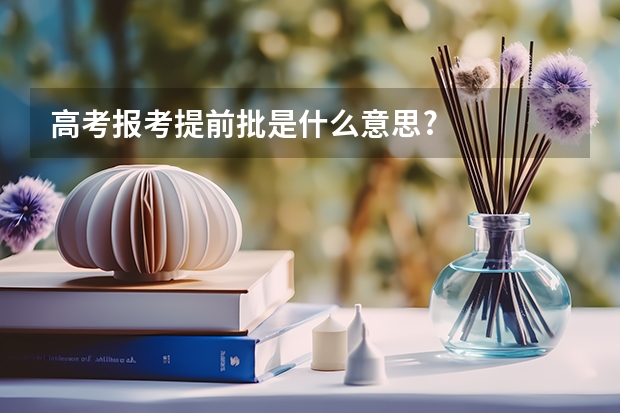 高考报考提前批是什么意思?