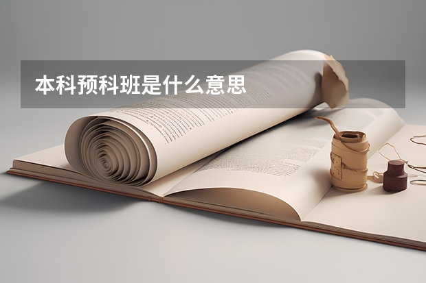 本科预科班是什么意思