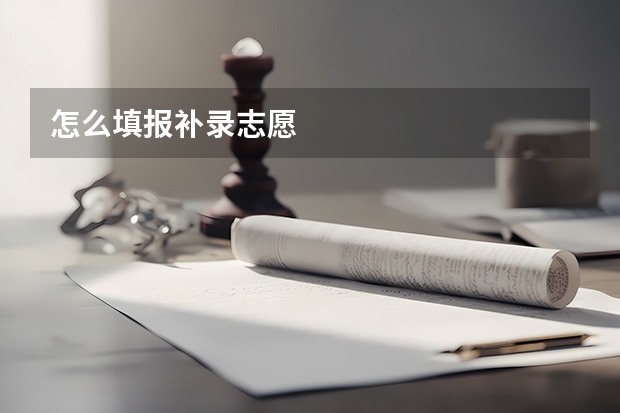 怎么填报补录志愿
