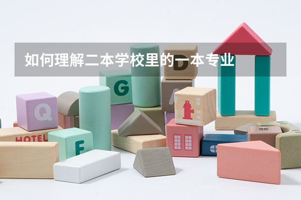 如何理解二本学校里的一本专业