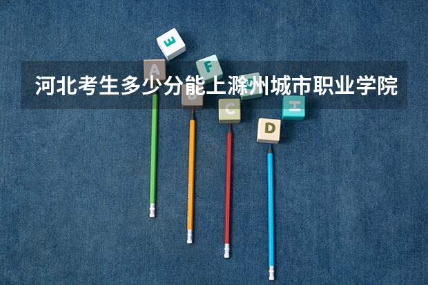 河北考生多少分能上滁州城市职业学院