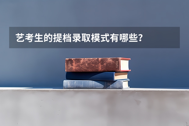 艺考生的提档录取模式有哪些？