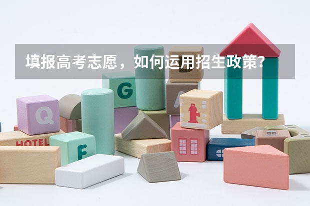 填报高考志愿,如何运用招生政策?