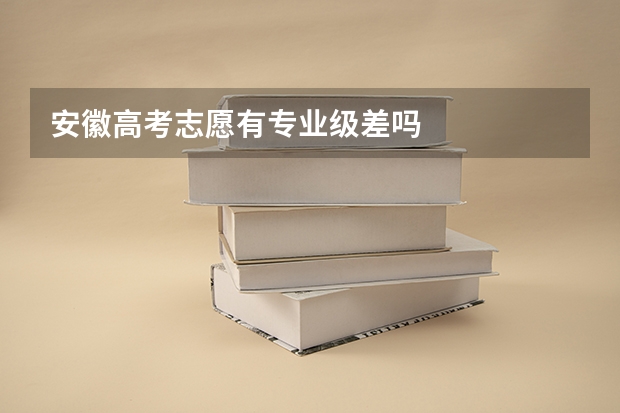安徽高考志愿有专业级差吗