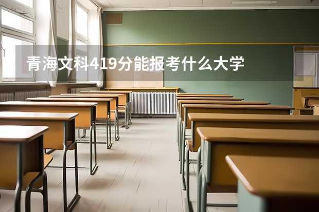 青海文科419分能报考什么大学