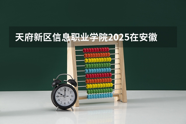 天府新区信息职业学院2025在安徽招生计划