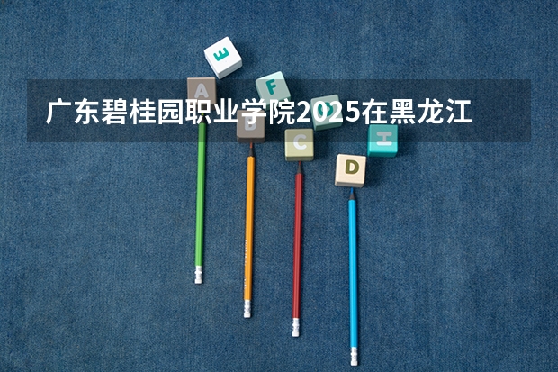 广东碧桂园职业学院2025在黑龙江招生计划