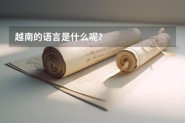 越南的语言是什么呢?