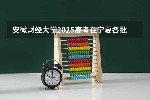 安徽财经大学2025高考在宁夏各批次选科要求