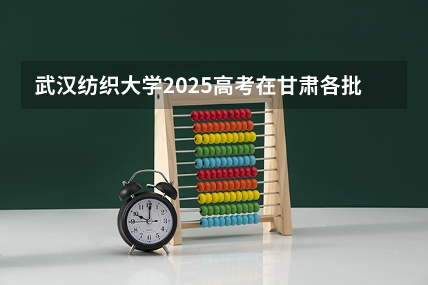 武汉纺织大学2025高考在甘肃各批次选科要求